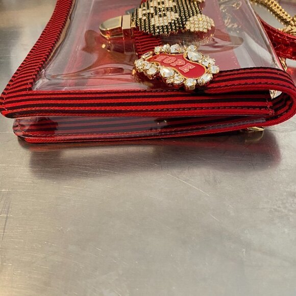 Lisa C Bijoux Swarovski PVC Crossbody Italy NWOT - Picture 5 of 10